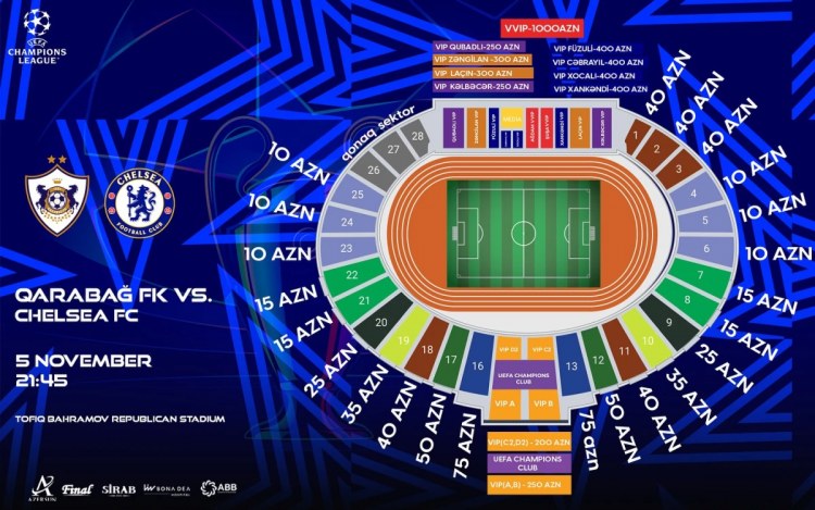 “Qarabağ” – “Çelsi” oyununa 22 mindən çox bilet satıldı