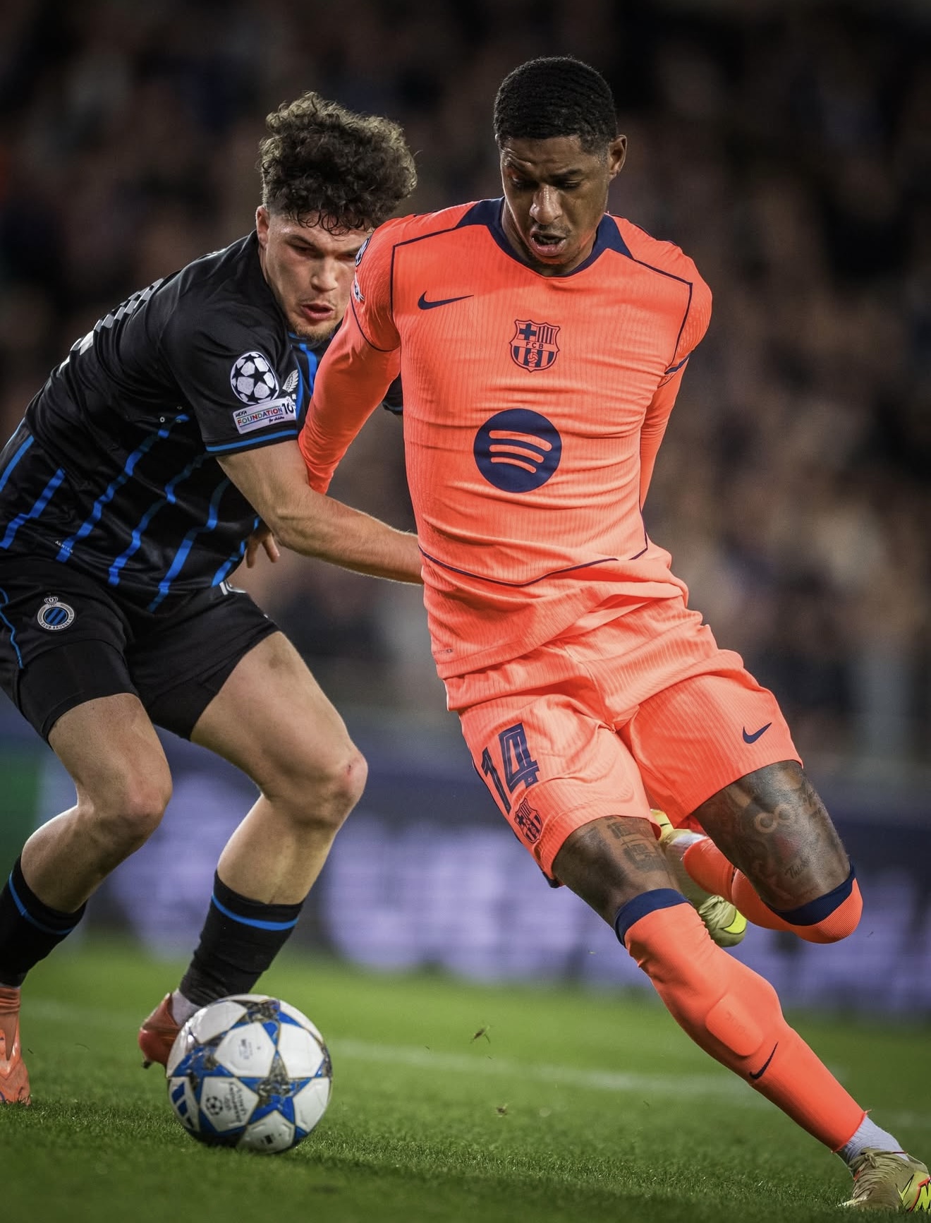 Çempionlar Liqası: “Barselona” 2 xalı Belçikada “qoyub-gəldi”