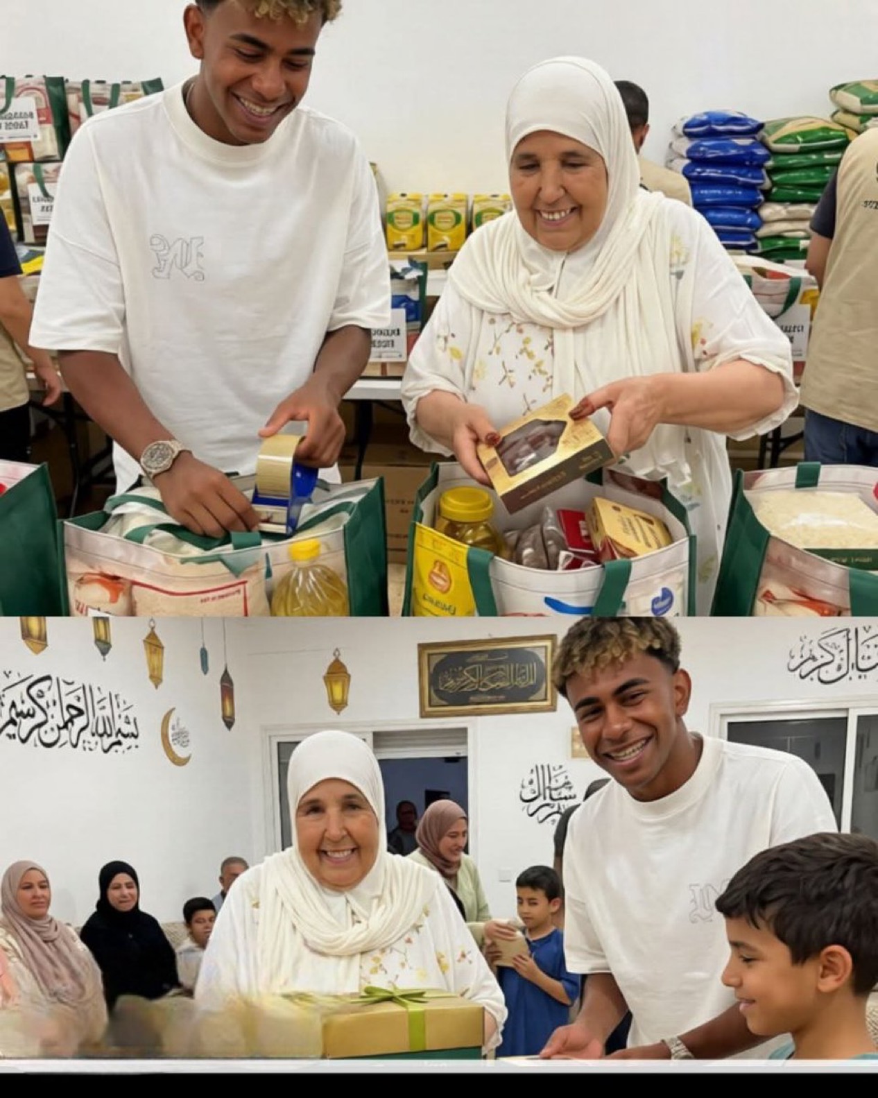 Yamal nənəsi ilə Ramazan ərzaqları payladı